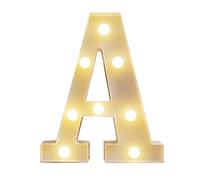 SHUAIGUO LEDs Light Standing Letters Sign with Bulbs, High Bright Romantic Warm White Light, Pure and Long Lifespan, Spell Out Any Name or Phrase, 3V AA Cell Operated, IP54 (A)
