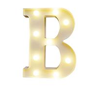 SHUAIGUO LEDs Light Standing Letters Sign with Bulbs, High Bright Romantic Warm White Light, Pure and Long Lifespan, Spell Out Any Name or Phrase, 3V AA Cell Operated, IP54 (B)