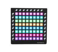 SHUAIGUO Portable DJ Pad MIDI Controller with 64 RGB Pads, Built-in Live Performance Editor, Black Plastic