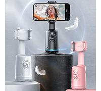 SHUAIGUO Smart 360° Auto Face Tracking for Smartphone, Live Streaming, Video Chat, Adjustable Lens, Stable Base, Control & AI Recognition (White)