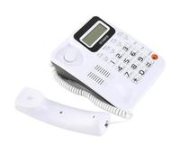 SHUAIGUO Speaker Telephone with Caller ID and Calculator for Office Setting, ABS Wired Desk Phone with Mute Feature and Easy-to-Use Design, Suitable for All (White)