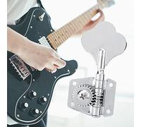 SHUAIGUO Steel Open Electric Bass Tuner Knobs - Vintage Style, Fine Tuning Tool, Steel, Sturdy Chrome Plated for Bass Players (Use left row)