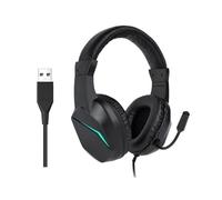 SHUAIGUO USB Gaming Headset with LED Light, Immersive Over-Ear Headset for Laptop, Noise Canceling Microphone for Smooth Communication, Suitable Gamers, Protein Leather Memory Foam Ear Pads (OY733USB)