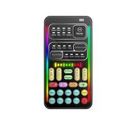 SHUAIGUO Voice Changer Portable Voice Changer Device with 8 Sound Effects Colorful Light Mini Live Broadcast Handheld Microphone Sound Effects Machine for Phone Laptops Computer Games Sound Card