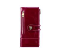 shuainiu Women's RFID Blocking Wallet Soft Leather Clutch Money Ladies Purse Slim Card Holder Organizer Zip Pocket, 3013-purple, Retro Style