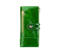 shuainiu Women's RFID Blocking Wallet Soft Leather Clutch Money Ladies Purse Slim Card Holder Organizer Zip Pocket, 3013-Green, Retro Style