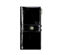shuainiu Women's RFID Blocking Wallet Soft Leather Clutch Money Ladies Purse Slim Card Holder Organizer Zip Pocket, 3020-Black, Retro Style