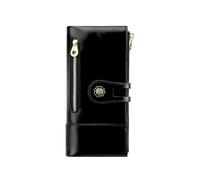 shuainiu Women's RFID Blocking Wallet Soft Leather Clutch Money Ladies Purse Slim Card Holder Organizer Zip Pocket, 3013-Black, Retro Style
