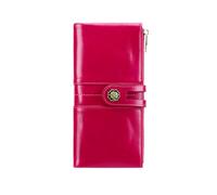 shuainiu Women's RFID Blocking Wallet Soft Leather Clutch Money Ladies Purse Slim Card Holder Organizer Zip Pocket, 3020-Rose red, Retro Style