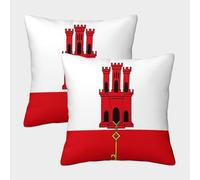 SHUAIOIN 3D Printed Gibraltar Throw Pillow Covers Originality Square Cushion Cover Decorative Super Soft Pack of 2 for Home Couch Sofa Decorative, Gifts 50x50cm