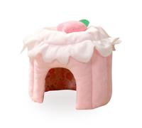 ShuaiXiang Hamster House, Pink, Strawberry Design, Soft Fleece, 20*20*15cm (7.87*7.87*5.91in), Pet Shelter for Small Animals