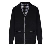 Shuanghao Men's-Fashion Knit-Knitwear Sweatshirt-Sweater Jacket - V Neck Coat Autumn Winter Fleece Lining Thick Warm Comfortable Cardigan Classic Long Sleeve Knitwear Sweatershirt Mens Black L