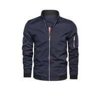 Shuanghao Men's Spring-Autumn Thin Jackets Casual Outdoor Retro Classic Baseball Zipper Light Thin Lapel Softshell Coat Windproof Flight Bomber Lightweight Jackets Hiking Jacket For Men