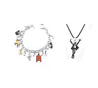 Shuanghao Men's Women's Unisex Bracelet+Necklace Classic Handmade Jewellery Valentine's DayBirthday Present Boys Girls Halloween Christmas Cosplay Parties Retro Clothing Concert Decorations(Alloy)