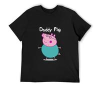 SHUANGJIEPAPER Daddy Pig T-Shirt Dads Present Unisex Regular Fit T Shirt T-Shirt Black M