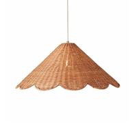 SHUANGZ Coastal Lighting Pendant Lamp Natural Bamboo Woven Lamp Rattan Basket Chandelier Light Fixtures for Kitchen Island, Boho Lighting Fixtures Modern Rustic Wicker Basket Lamp Shade 1Pack