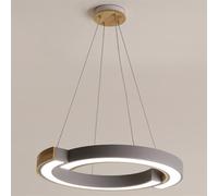 SHUANGZ LED Pendant Light Kitchen Island Metal Chandelier 1-Ring, Round Ceiling Lights Suspension Light Creative Industrial Semi Flush Mount Hanging Light Fixture Modern Minimalist Restaurant Bedroom