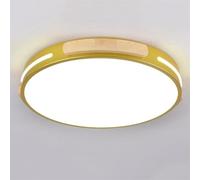 SHUANGZ Macaron Wood Ceiling Light Energy-Saving 18W 1790LM LED Ceiling Lamp for Bedroom, Dining Room, Kitchen, Round with Remote Control, Dimmable Easy to Install Panel Lighting Fixture
