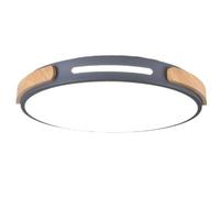 SHUANGZ Macaron Wood Ceiling Light Energy-Saving 18W 1790LM LED Ceiling Lamp for Bedroom, Dining Room, Kitchen, Round with Remote Control, Dimmable Easy to Install Panel Lighting Fixture
