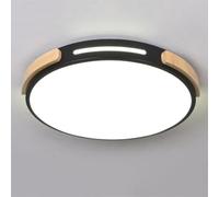 SHUANGZ Macaron Wood Ceiling Light Energy-Saving 18W 1790LM LED Ceiling Lamp for Bedroom, Dining Room, Kitchen, Round with Remote Control, Dimmable Easy to Install Panel Lighting Fixture