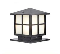 SHUANGZ Outdoor Field Column Headlight Waterproof LED Post Cap Light E27 With Pier Mount Adapter Square Fence Outdoor Column Lamp Wooden Posts Deck Fence Patio