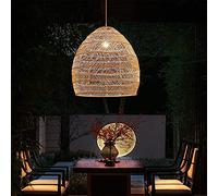 SHUANGZ Rattan Bamboo Wicker Chandelier Vintage Hand-woven Pendant Lighting Wicker Rattan Shades Weave Lamp Lantern Home Ceiling Lighting Bedroom Bathroom Kitchen Living