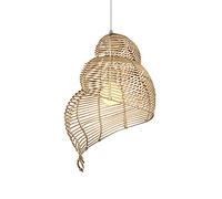 SHUANGZ Rattan Woven Pendant Light Fixture 1 Lights Elegant Natural Wicker Chandelier Lamp Shade Hand-Woven Conch Bamboo Hanging Lamp, Creative Personality Lamp For Restaurant, Corridor, Living Room