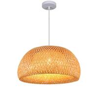 SHUANGZ Rustic Style Bird's Nest Wicker Pendant Light Woven Wicker Chandelier for Kitchen Island Hanging Lighting Beige Rattan Light Fixtures for Kitchen Island Bedroom Living Room - 17.7''