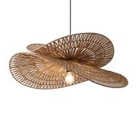 SHUANGZ Wabi-sabi Art Pendant Light Hemp Rope Hand Woven Light Fixtures | Unique Double-layer Lamp Shade With metal frame Hemp twine Chandelier Large Vintage Hanging Light For Dining room Kitchen