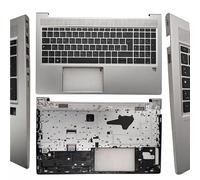 SHUAPOZ Silver Color Palmrest Upper Case With Keyboard For HP for Probook 450 G9 455(IT Backlight)