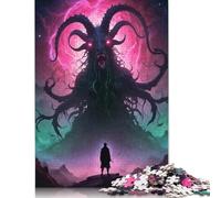 Shub Niggurath Demonic Creature Art Puzzle 500 Pieces Jigsaws Wooden Puzzle Adult Jigsaw Puzzle for Adults& Teenagers Age 12 Years Up 500pcs (52x38cm)