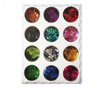 SHUBEIEUMI 12 Colors Chunky Glitter Gel for Nail Arts