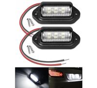 SHUBEIEUMI 2PCS LED Number Plate Light, 6-SMD License Plate Lamp, 12V-24V DC Universal License Plate Lamp, Waterproof Taillight