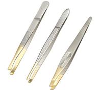 SHUBEIEUMI 3Pcs Tweezers for Eyebrows, Stainless Steel Slant Tweezer, Eyebrow Tweezers Set, for Blackhead Removal, Eyelash Extension, Eyebrows Plucking Beauty Tool for Women