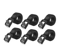 SHUBEIEUMI 6 Pack 2cm x 100cm Adjustable Buckle Straps, Ratchet Straps for Motorcycle, Trucks, Trailer, Luggage (Black)