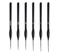 SHUBEIEUMI 6pcs Fine Detail Paint Brush Set, Miniature Brush, Brush for Fine Detailing & Art Painting, for Nail Art, Acrylic, Watercolour, Oil Painting, Model Making and Line Painting