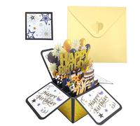 SHUBEIEUMI Birthday Card, Happy Birthday 3D Pop Up Card, with Note and Envelope, for Boys, Son, Brother, Nephew, Daughter Wife Husband Women