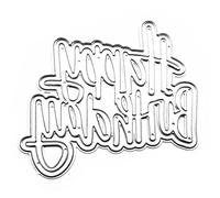 SHUBEIEUMI Happy Birthday Cutting Dies, Carbon Steel, for DIY Scrapbooking, DIY Crafts, Paper Card Decoration