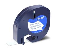 SHUBEIEUMI Label Tape Compatible with DY-MO Letratag Plastic White Tape, for DY-MO Letra Tag LT-100H 100T QX50 Label Maker, 12mm x 4m Black on White