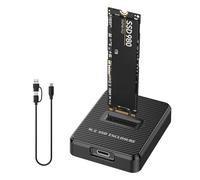 SHUBEIEUMI M.2 NVMe Enclosure, 10 Gbps M.2 NVMe SSD Hard Drive Base, USB 3.1 M2 SATA Case, Docking Station for M Key M+B Key in 2230/2242/2260/2280, Compatible with Windows, Linux and Mac, Black