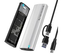SHUBEIEUMI M.2 NVMe SSD Case - USB 3.1 Gen2 10Gbps for 2230/2242/2260/2280 M.2 PCIe NVMe M-Key & M+B Key SSDs - Compatible with Windows, Linux, Mac - Silver