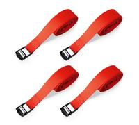 SHUBEIEUMI Tie Down Straps, 4 Pack Straps with Buckles, 2cm x 50cm Adjustable Cargo Straps, Ratchet Straps for Motorcycle, Cargo, Trucks, Trailer, Luggage - Quick Release (Red)