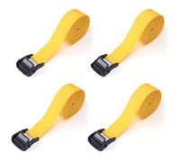 SHUBEIEUMI Tie Down Straps, 4 Pack Straps with Buckles, 2cm x 50cm Adjustable Cargo Straps, Ratchet Straps for Motorcycle, Cargo, Trucks, Trailer, Luggage - Quick Release (Yellow)