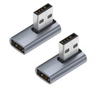 SHUBEIEUMI USB 90 Degree Adapter 2 Pack, USB 3.1 Right Angle Male to Female Converter, USB3.1 OTG 10Gbps Expansion Adapter for PC, Laptop, Charger, Power Bank and More