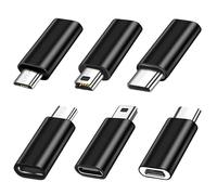 SHUBEIEUMI USB C Adapters 6 Pack, USB C to Micro USB Adapter, USB C to Mini USB Adapter, Micro USB to USB C Adapter, Compatible with Laptops, PC, MacBook Pro, Samsung Galaxy, etc.