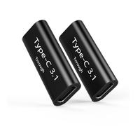 SHUBEIEUMI USB C Female to USB Female Adapter 2 Pack, 10Gbps USBC 3.1 OTG Coupler, Support Data Sync and Charging for Laptop, Phone, Macbook etc (Black)