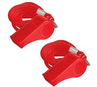 SHUBEIEUMI Whistle, 2 Packs Plastic Whistles With Lanyard, Professional Sports Whistle, Loud Crisp Sound Whistle Great for Coaches, Referees, and Officials, Sports Lifeguards(red)