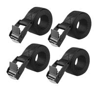 Shubeiumi 4 x Ratchet Tie-Down Straps with Lock for Motorcycles, Cars, and Bicycles (100 cm x 2 cm, Black)