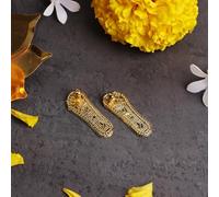 Shubhanjali Metal Lakshmi Charan Paduka for Main Door 1 (Pair) | Shri Maa Laxmi Charan Paduka for Home Blessing Temple Mandir Diwali Puja Room
