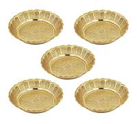 Shubhkart Nakshi Plate for Puja, Decoration and Return Gift (Large 11 cm, Pack of 5, Solid Brass)